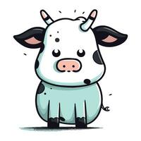 Cute cartoon cow. Vector illustration isolated on a white background.