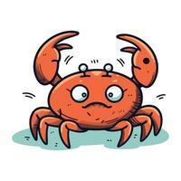 Cute cartoon crab. Vector illustration. Isolated on white background.