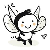 Cute cartoon fly. Vector illustration isolated on a white background.