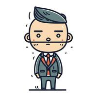 Character illustration design. Businessman wearing suit cartoon.eps.eps vector