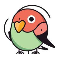 Cute little parrot. Vector illustration. Isolated on white background.