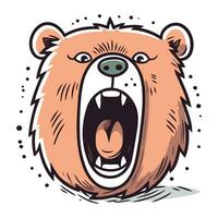 Cute cartoon bear. Vector illustration isolated on a white background.