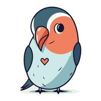 Vector illustration of a cute cartoon parrot isolated on white background.