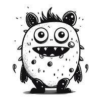 Cute monster. Vector illustration of a monster with eyes and mouth.