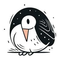 linda dibujos animados pingüino. vector ilustración aislado en blanco antecedentes.