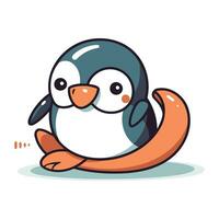 Cute penguin cartoon character. Vector illustration in cartoon style.