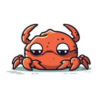 Cute cartoon crab. Vector illustration isolated on a white background.