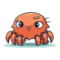 Cute cartoon crab. Vector illustration isolated on a white background.