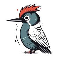 Hand drawn vector illustration of a Woodpecker. Isolated on white background.