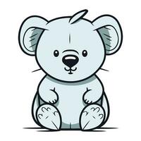 Cute koala cartoon icon. Vector illustration of koala.