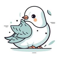 Pigeon and dove. Vector illustration of a cute bird.