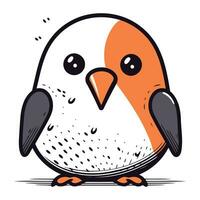 Cute cartoon bird. Vector illustration isolated on a white background.