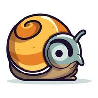 Snail Cartoon Mascot Character. Vector Illustration Isolated On White Background