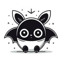 Cute cartoon bat. Vector illustration isolated on a white background.