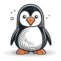 Penguin cartoon. Vector illustration of a cute penguin.