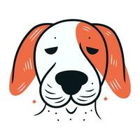 Cute dog face. Vector illustration in doodle style.
