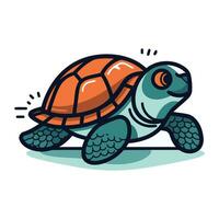 Cartoon turtle icon. Vector illustration of turtle isolated on white background.