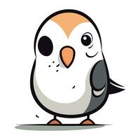 linda pingüino aislado en un blanco antecedentes. vector ilustración.