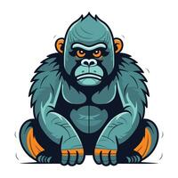 Gorilla monkey mascot. Vector illustration of a gorilla mascot.