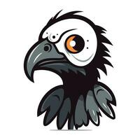 Vector illustration of a vulture head on white background. Cartoon style.