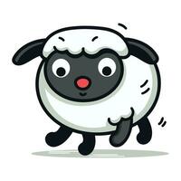 Cute cartoon sheep. Vector illustration isolated on a white background.