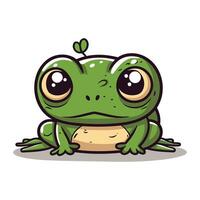 Frog cartoon character. Vector illustration isolated on a white background.