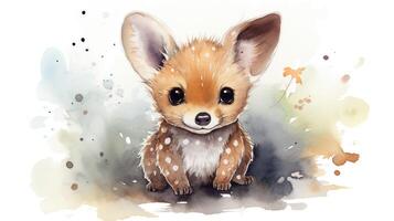 a cute little Quoll in watercolor style. Generative AI photo