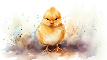 a cute little Poultry in watercolor style. Generative AI photo