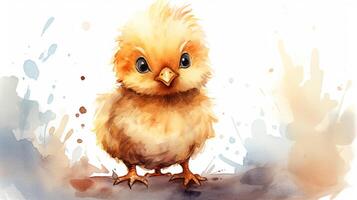 a cute little Poultry in watercolor style. Generative AI photo