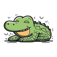 Cartoon crocodile. Vector illustration of a cute crocodile.