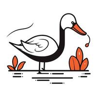 Illustration of a duck on a white background. Vector illustration.