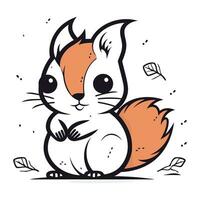 Squirrel. Vector illustration. Isolated on a white background.