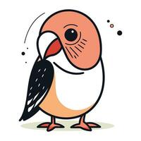 Cartoon parrot. Vector illustration. Cute cartoon parrot.