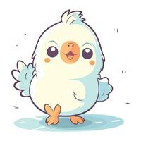 Cute cartoon chicken. Vector illustration isolated on a white background.