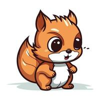 Cute squirrel cartoon vector illustration. Cute little animal character.