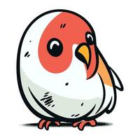 Vector illustration of a cute cartoon parrot. Isolated on white background.