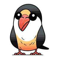 Cute cartoon penguin. Vector illustration isolated on white background.