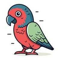 Parrot icon. Colorful vector illustration in flat cartoon style.