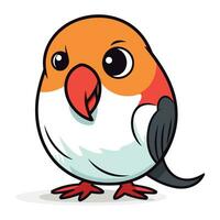 Cute cartoon bird isolated on a white background. Vector illustration.