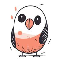 Cute cartoon doodle parrot. Hand drawn vector illustration.