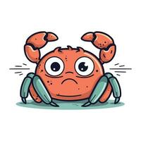 Crab cartoon character. Vector illustration isolated on a white background.