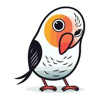 Cute little parrot. Vector illustration. Isolated on white background.