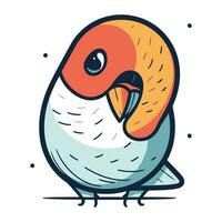 Cute cartoon bird. Vector illustration. Isolated on white background.