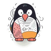 Penguin. Vector illustration. Cute cartoon penguin.