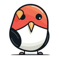 Cute cartoon bullfinch. Vector illustration isolated on white background.