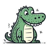 Cute crocodile cartoon. Vector illustration of a funny crocodile.