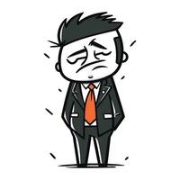 Upset Businessman Cartoon Vector Illustration