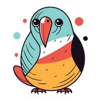 Cute cartoon parrot. Vector illustration in a flat style.