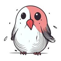 Vector illustration of cute little bird. Hand drawn doodle style.