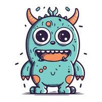 Funny cartoon monster. Vector illustration. Cute monster character.